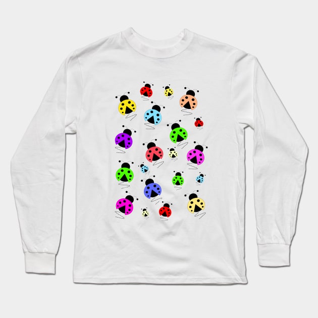 COLORFUL Ladybug Scatter Long Sleeve T-Shirt by SartorisArt1